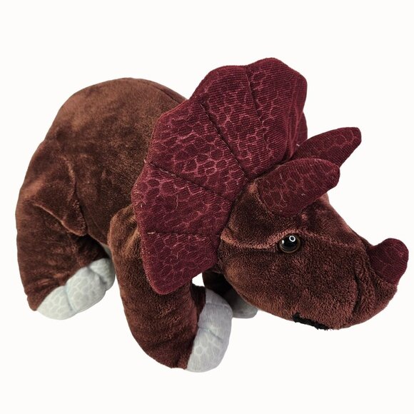 Triceratops Dinosaur Plush Toy Soft‎ Stuffed Animal Plushie Brown 14 Inch - Picture 1 of 8
